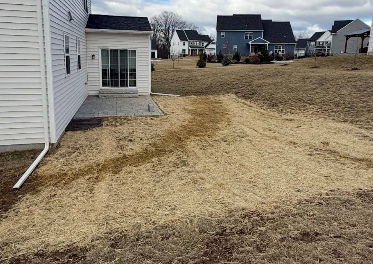 Drainage work during the Mechanicsburg backyard transformation