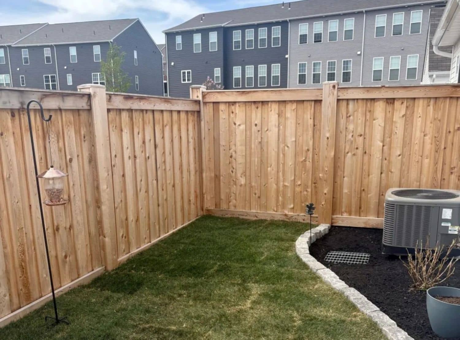 Townhouse backyard patio and landscape installation in Mechanicsburg, PA
